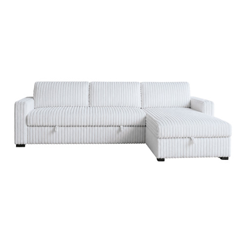 Bliss - 2 Piece Sectional (Sleeper/Chais) - Mist Gray