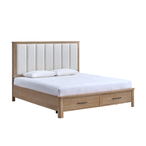 Anika - Storage 6/6 Eastern King Bed Only - White / Natural