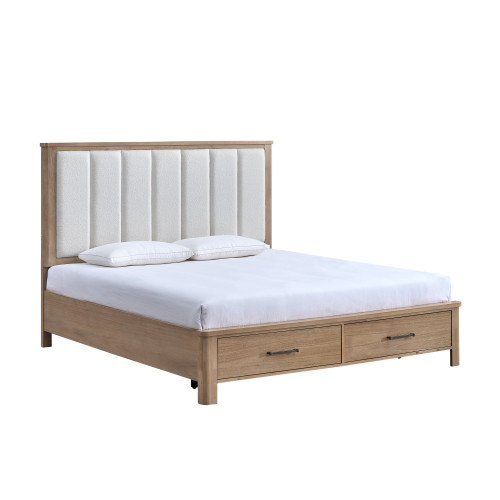 Anika - Storage 6/0 Western King Bed Only - White / Natural