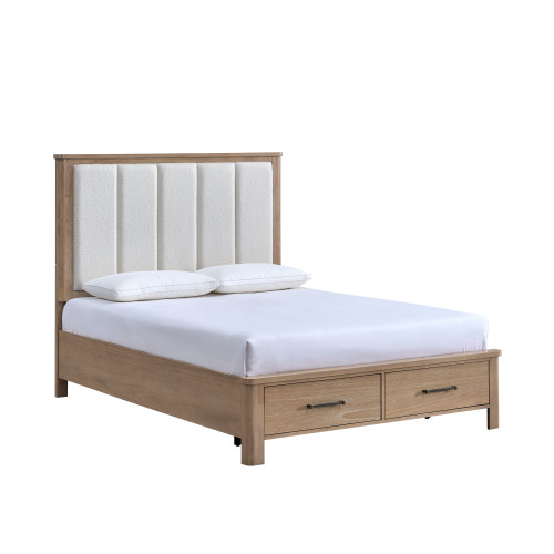 Anika - Storage 5/0 Queen Bed Only - White / Natural