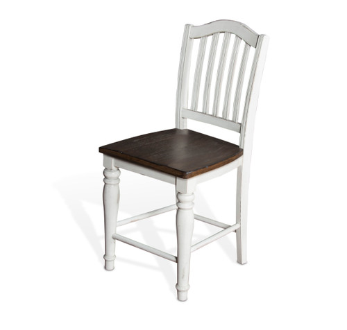 Bourbon County - Slatback Stool (Set of 2) - White / Dark Brown