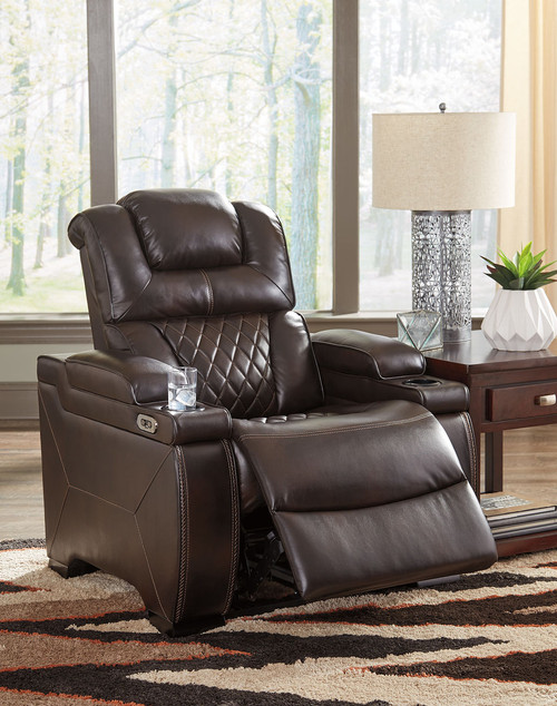 Warnerton Brown Dark Power Recliner/Adj Headrest Warnerton Brown Dark Power Recliner/Adj Headrest