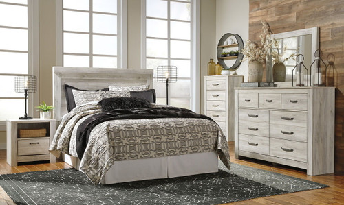 Bellaby Whitewash 3 Pc. Dresser, Mirror, Queen Panel Headboard Bellaby Whitewash 3 Pc. Dresser, Mirror, Queen Panel Headboard