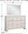 Paxberry Whitewash 4 Pc. Dresser, Mirror, Queen Panel Bed
