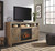 Sommerford Brown 62" TV Stand With Fireplace Insert Glass/Stone