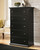 Maribel Black Five Drawer Chest Maribel Black Five Drawer Chest