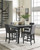Garvine Black / Gray Square Counter Table Set (Set of 5)