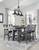 Myshanna Gray 7 Pc. Counter Extension Table, 6 Barstools