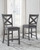 Myshanna Gray 7 Pc. Counter Extension Table, 6 Barstools