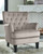 Romansque Beige Accent Chair Gunmetal Finish