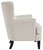 Romansque Beige Accent Chair Gunmetal Finish
