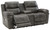 Edmar Charcoal Power Reclining Loveseat/Con/Adj Hdrst