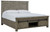 Brennagan Gray California King Panel Bed With Footboard Storage
