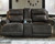 Grearview Charcoal Power Reclining Loveseat/Con/Adj Hdrst