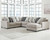 Ardsley Pewter Left Arm Facing Loveseat 4 Pc Sectional
