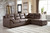 Maderla Walnut Left Arm Facing Sofa 2 Pc Sectional