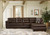 Donlen Chocolate 3 Pc. Left Arm Facing Sofa 2 Pc Sectional, Ottoman