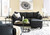 Darcy Black 3 Pc. Sofa Chaise, Chair, Ottoman
