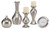 Rishona Brushed Silver Finish Accessory Set (Set of 5)
