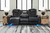 Center Point Black Reclining Sofa W/Drop Down Table