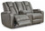 Mancin Gray Double Reclining Loveseat W/Console