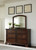 Brookbauer Rustic Brown 5 Pc. Dresser, Mirror, Chest, Queen Sleigh Bed