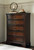 Brookbauer Rustic Brown 5 Pc. Dresser, Mirror, Chest, Queen Sleigh Bed
