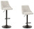 Gaddison Beige / Black Tall Upholstered Swivel Barstool(Set of 2)