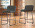 Nerison Gray / Black Upholstered Barstool (Set of 2)