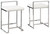 Madanere White / Chrome Finish Upholstered Stool (Set of 2)