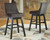 Tallenger Dark Gray Tall Upholstered Swivel Barstool(Set of 2)