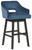Tallenger Blue / Dark Brown Tall Upholstered Swivel Barstool(Set of 2)