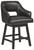Tallenger Black / Dark Brown Upholstered Swivel Barstool (Set of 2)