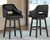 Tallenger Black / Dark Brown Tall Upholstered Swivel Barstool(Set of 2)