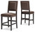 Benmara Brown / Dark Brown Upholstered Barstool (Set of 2)