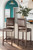 Benmara Brown / Dark Brown Tall Upholstered Barstool (Set of 2)