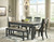 Tyler Black / Grayish Brown Upholstered Bench
