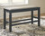 Tyler Antique Black Double Counter Upholstered Bench