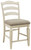 Realyn Chipped White Upholstered Barstool (Set of 2)