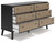 Charlang Black / Gray Six Drawer Dresser Charlang Black / Gray Six Drawer Dresser