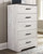Shawburn White / Black / Gray Five Drawer Chest Shawburn White / Black / Gray Five Drawer Chest