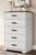 Shawburn White / Black / Gray Five Drawer Chest Vinyl-Wrapped Shawburn White / Black / Gray Five Drawer Chest Vinyl-Wrapped
