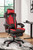 Lynxtyn Red / Black Home Office Swivel Desk Chair With Pull-out Footrest Lynxtyn Red / Black Home Office Swivel Desk Chair With Pull-out Footrest