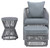 Coast Island Dark Gray Chair/Otto W/Cush/Table (Set of 3) Coast Island Dark Gray Chair/Otto W/Cush/Table (Set of 3)