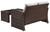 East Dark Brown Loveseat W/Table (Set of 2) East Dark Brown Loveseat W/Table (Set of 2)