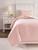 Lexann Pink / White / Gray Twin Comforter Set