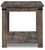 Hollum Rustic Brown Square End Table