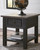 Tyler Grayish Brown / Black Rectangular End Table