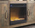 Camiburg Warm Brown 60'' TV Stand With Glass/Stone Fireplace Insert