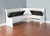 Carriage House - Long Bench & Corner Back - White / Dark Brown (0113EC-BL)